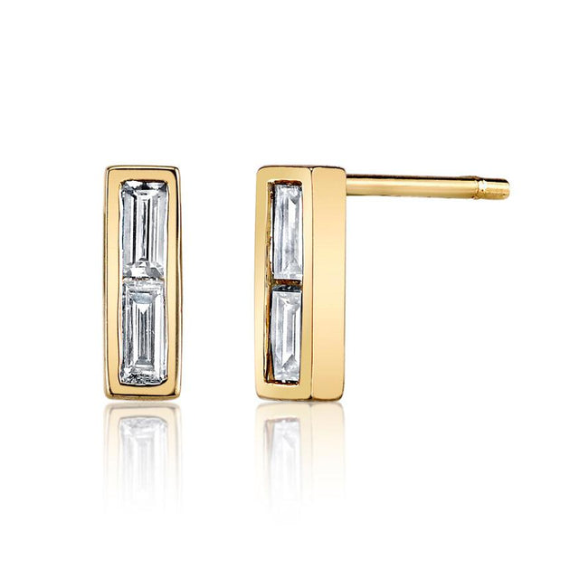 anita ko BAGUETTE DIAMOND STUDS