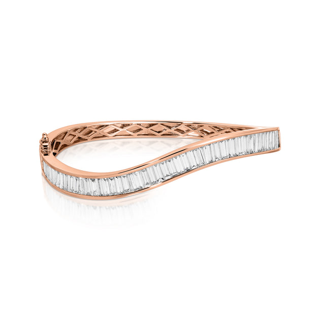 Anita Ko BAGUETTE DIAMOND WAVE BANGLE