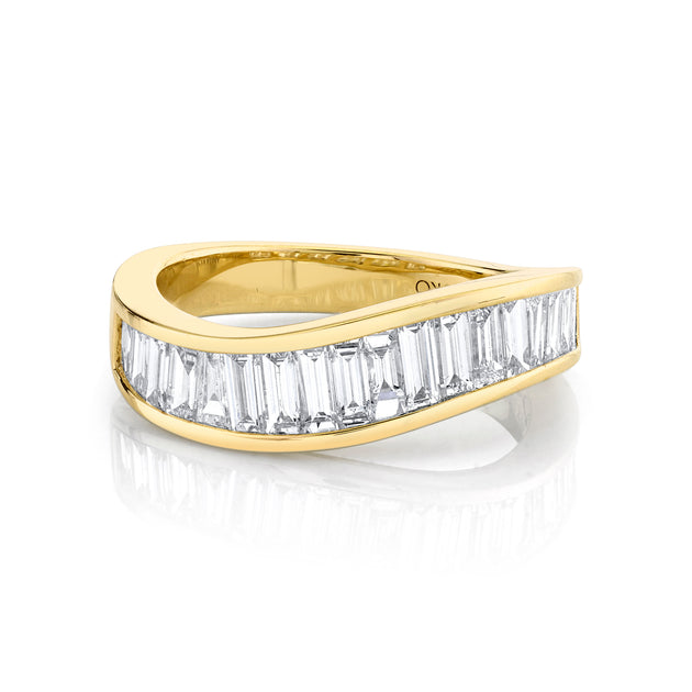 anita ko BAGUETTE DIAMOND WAVE RING