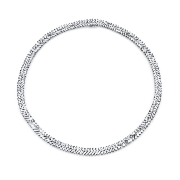 anita ko BAGUETTE DIAMOND ZIPPER CHOKER