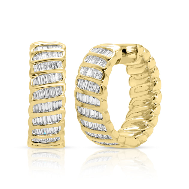 anita ko BAGUETTE DIAMOND ZOE HOOPS