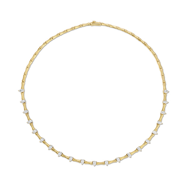 anita ko BAMBOO CHOKER WITH PEAR DIAMONDS