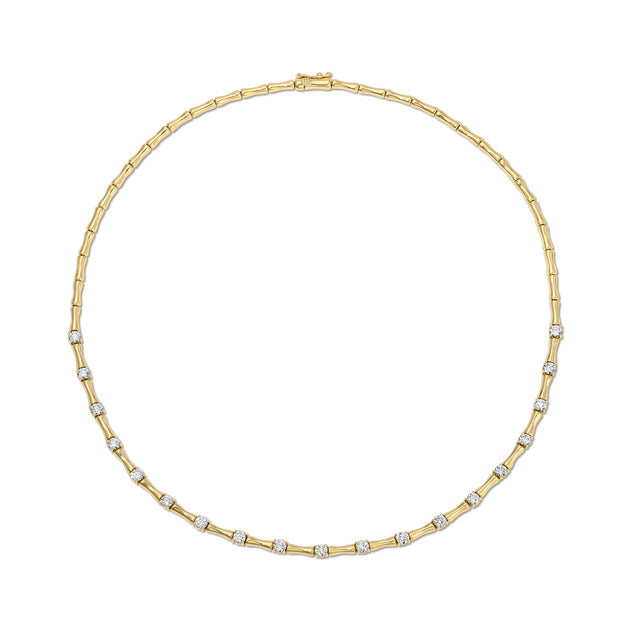 anita ko BAMBOO CHOKER WITH ROUND DIAMONDS