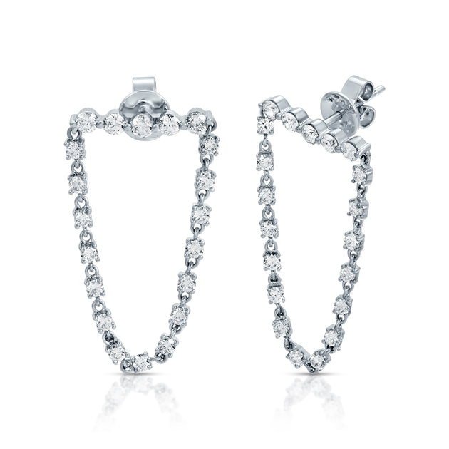 Anita Ko BAR DIAMOND LOOP EARRINGS