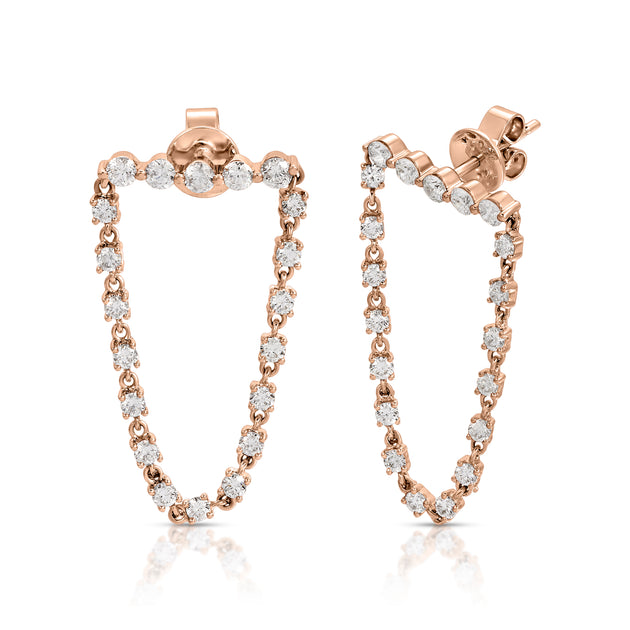 Anita Ko BAR DIAMOND LOOP EARRINGS