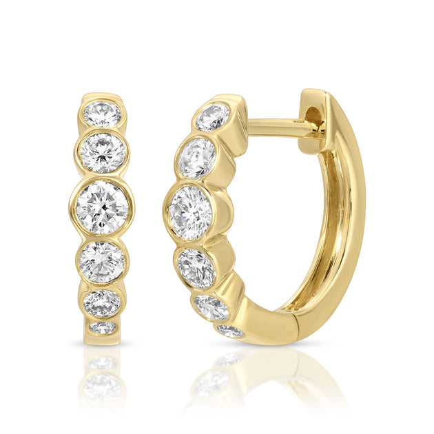 anita ko BEVERLY ROUND BEZELED DIAMOND HUGGIES