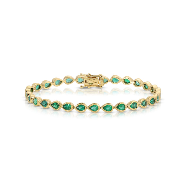 anita ko BEZEL PEAR EMERALD BRACELET