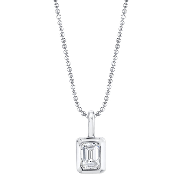 Anita Ko BEZELED EMERALD CUT DIAMOND PENDANT