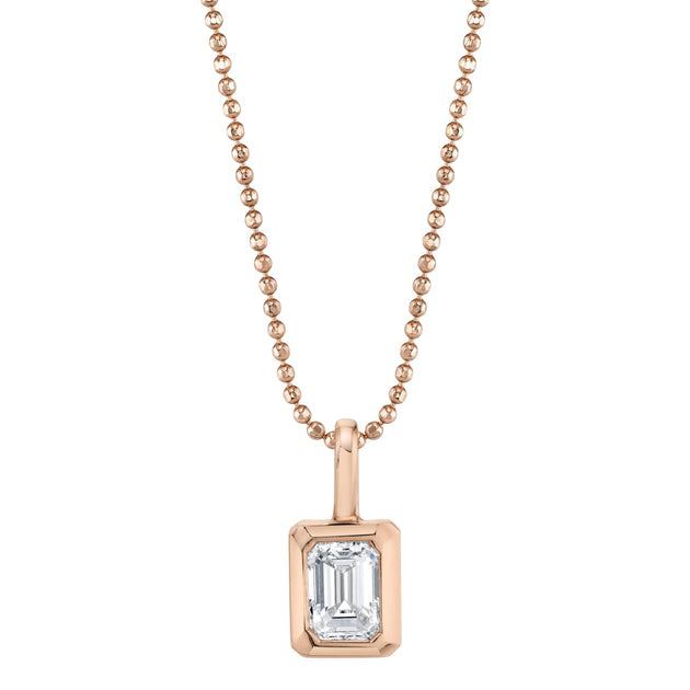 Anita Ko BEZELED EMERALD CUT DIAMOND PENDANT