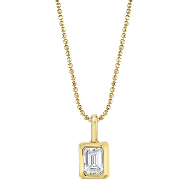 anita ko BEZELED EMERALD CUT DIAMOND PENDANT
