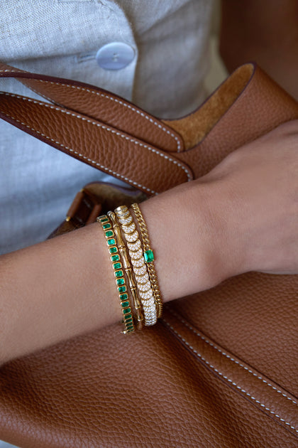 Anita Ko BEZELED EMERALD CUT EMERALD BRACELET