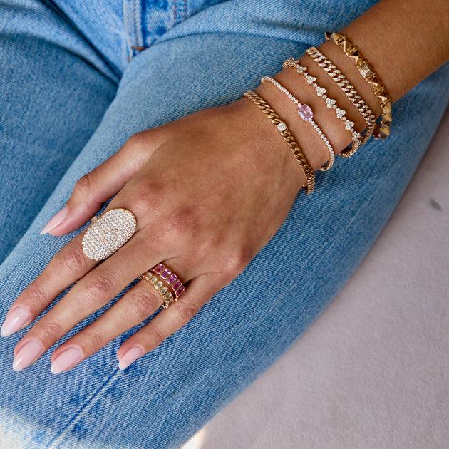 Anita Ko BEZELED EMERALD CUT PINK SAPPHIRE RING