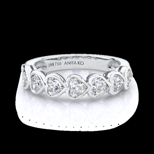 Anita Ko BEZELED HEART DIAMOND DEMI ETERNITY BAND