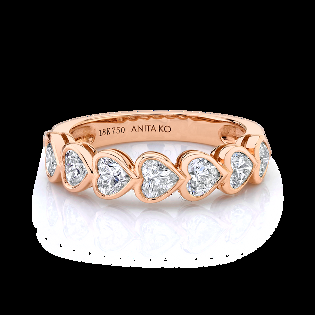 Anita Ko BEZELED HEART DIAMOND DEMI ETERNITY BAND