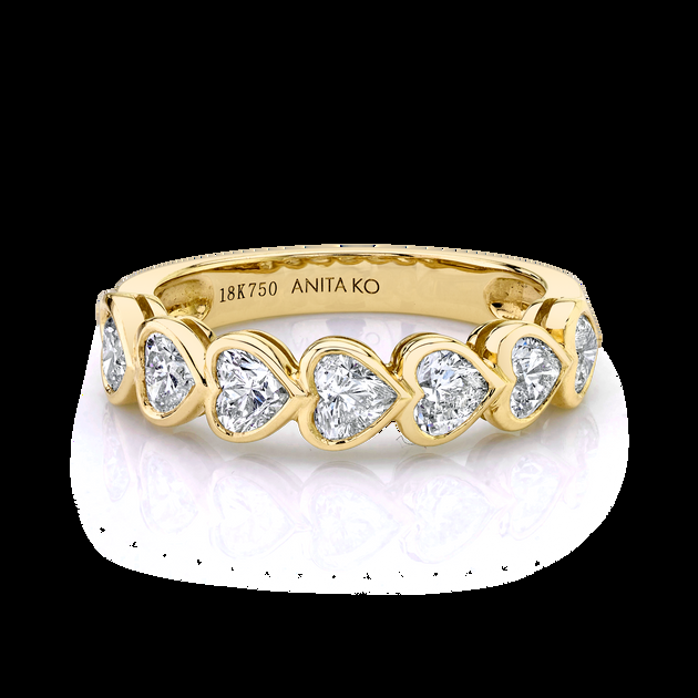 anita ko BEZELED HEART DIAMOND DEMI ETERNITY BAND