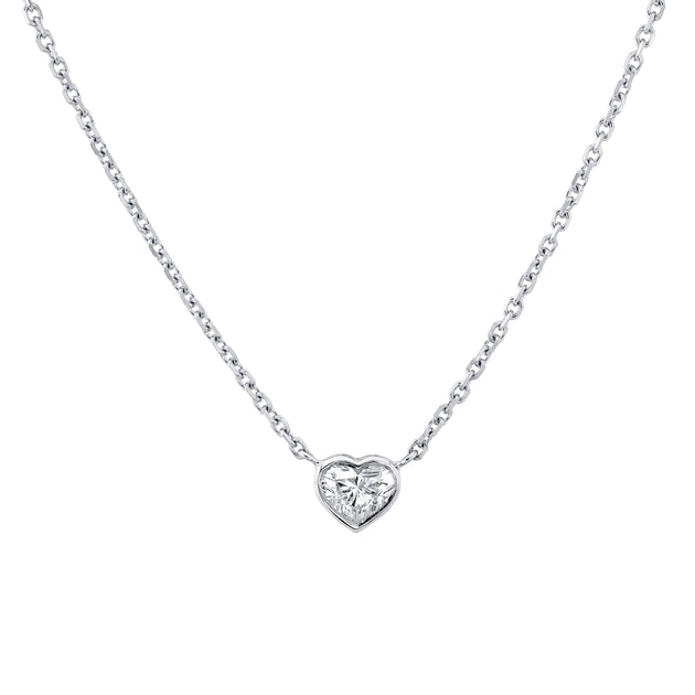 Anita Ko BEZELED HEART DIAMOND PENDANT .30