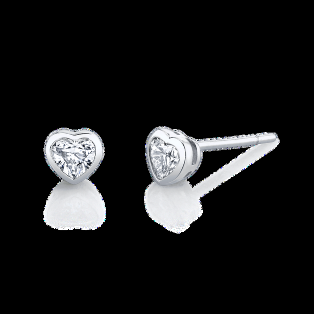 Anita Ko BEZELED HEART DIAMOND STUDS