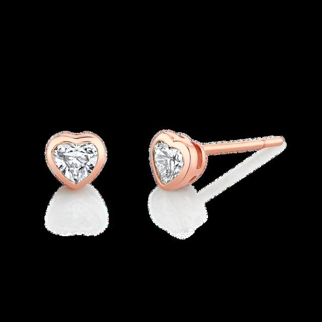 Anita Ko BEZELED HEART DIAMOND STUDS