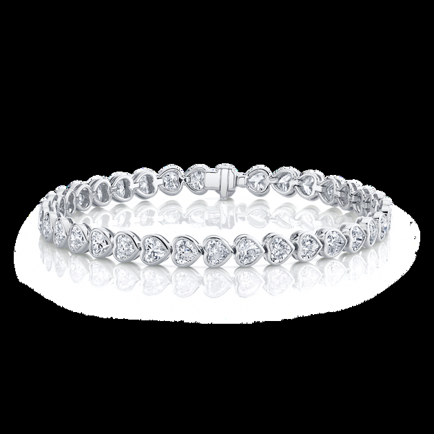 Anita Ko BEZELED HEART DIAMOND TENNIS BRACELET
