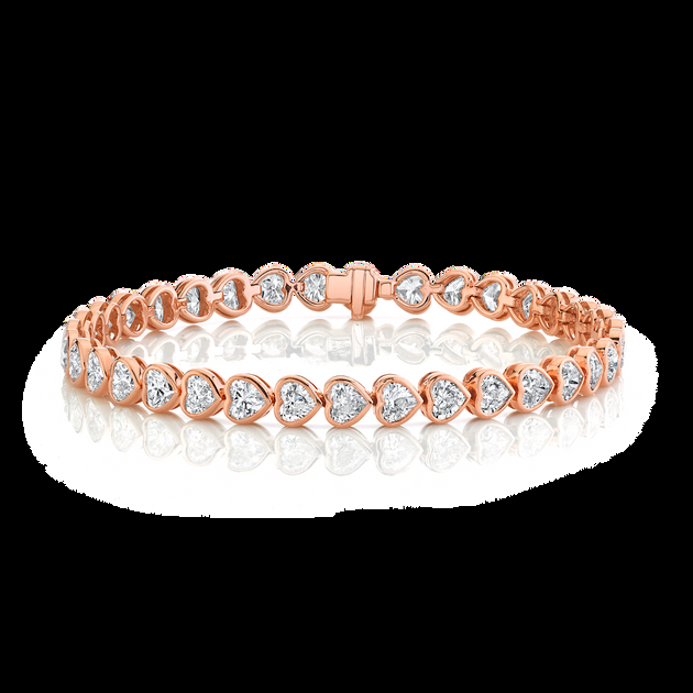 Anita Ko BEZELED HEART DIAMOND TENNIS BRACELET