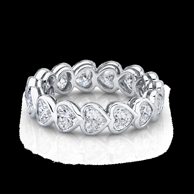 anita ko BEZELED HEART FULL DIAMOND ETERNITY BAND