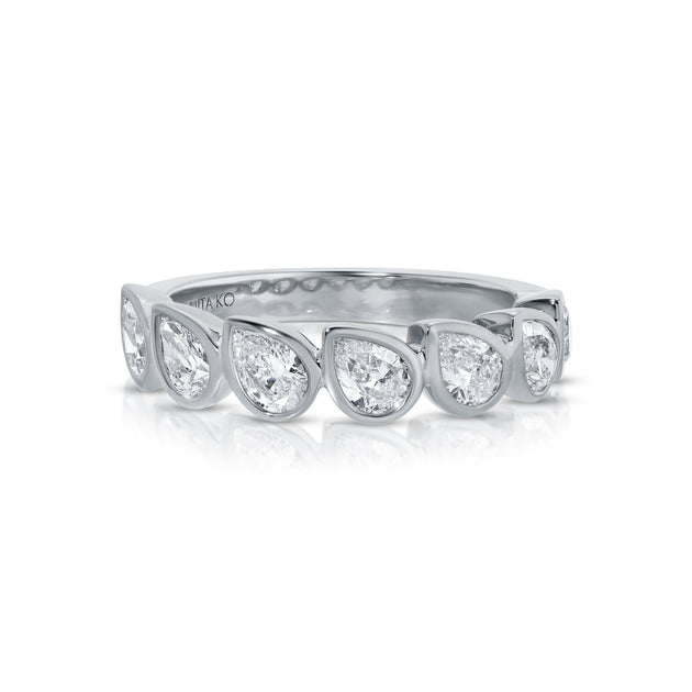 Anita Ko BEZELED PEAR DIAMOND DEMI-ETERNITY BAND