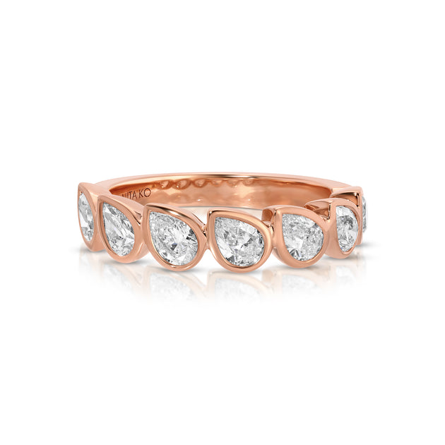Anita Ko BEZELED PEAR DIAMOND DEMI-ETERNITY BAND