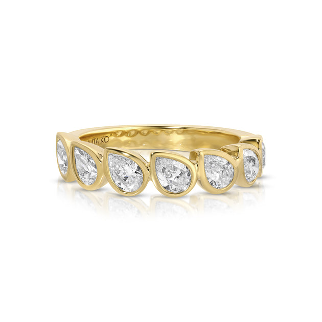 anita ko BEZELED PEAR DIAMOND DEMI-ETERNITY BAND