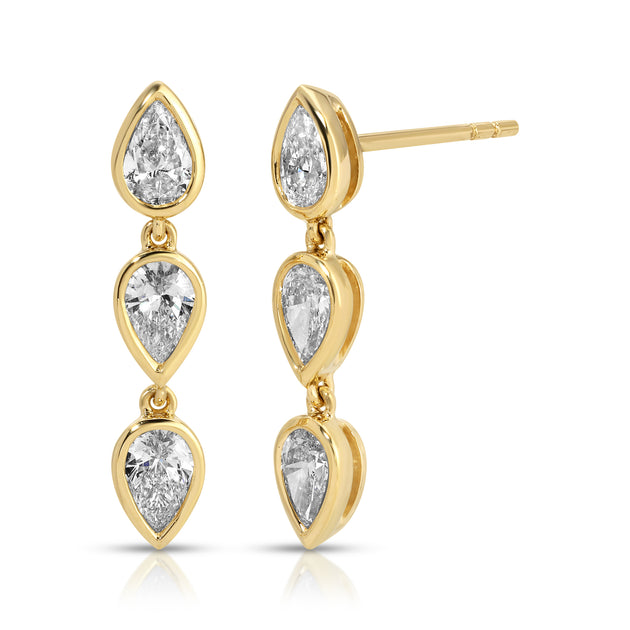 anita ko BEZELED PEAR DIAMOND ELODIE DROPS