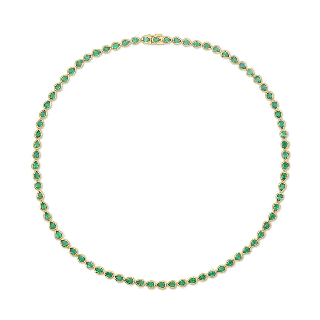 anita ko BEZELED PEAR SHAPED EMERALD CHOKER
