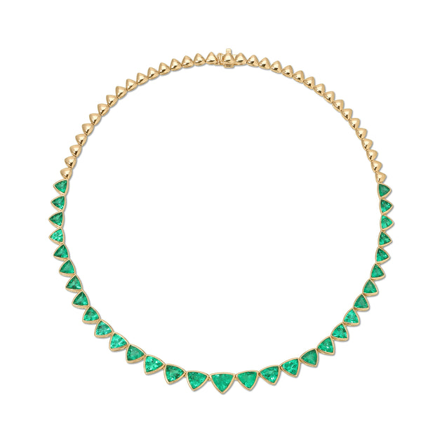 anita ko BEZELED TRILLION CUT EMERALD CHOKER