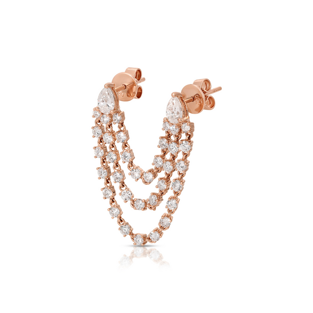 Anita Ko BIANCA EARRING WITH PEAR DIAMOND STUDS