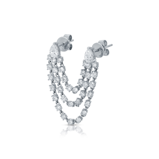 anita ko BIANCA EARRING WITH PEAR DIAMOND STUDS