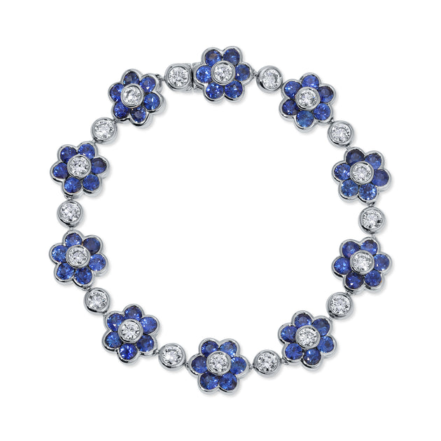 Anita Ko BLUE SAPPHIRE AND DIAMOND FLORA BRACELET