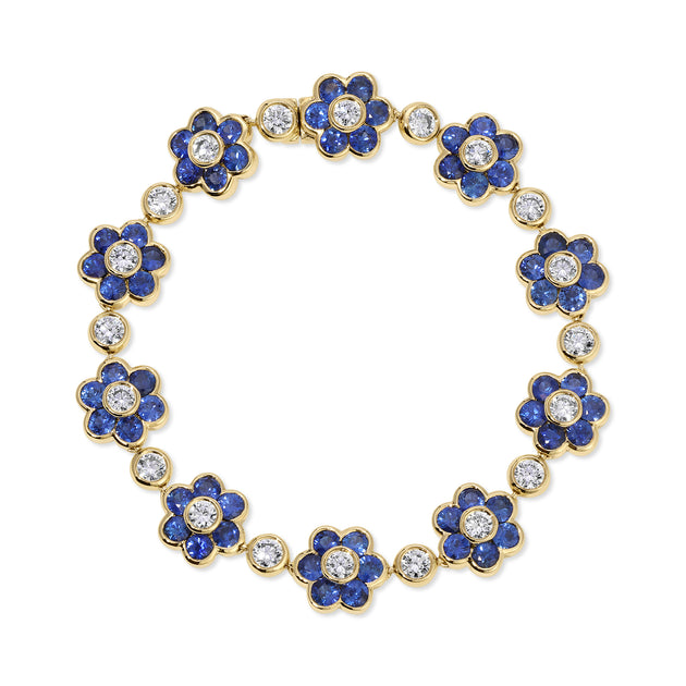 anita ko BLUE SAPPHIRE AND DIAMOND FLORA BRACELET