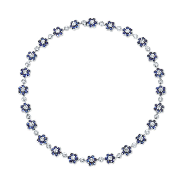 Anita Ko BLUE SAPPHIRE AND DIAMOND FLORA CHOKER