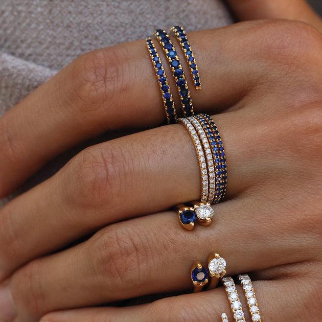 Anita Ko BLUE SAPPHIRE COIL RING