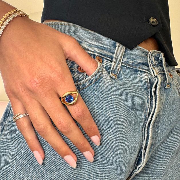 Anita Ko BLUE SAPPHIRE EYE RING