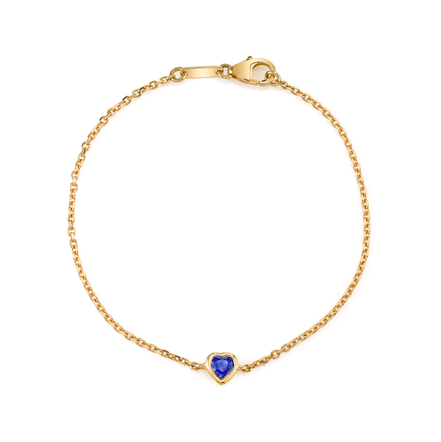 anita ko BLUE SAPPHIRE HEART CHAIN BRACELET