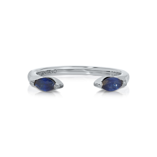 Anita Ko BLUE SAPPHIRE MARQUISE ORBIT RING