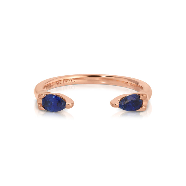 Anita Ko BLUE SAPPHIRE PEAR ORBIT RING
