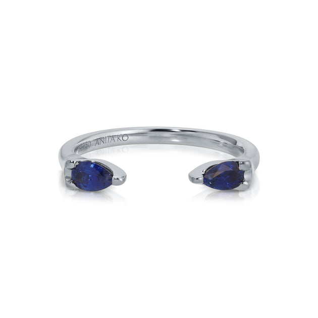 Anita Ko BLUE SAPPHIRE PEAR ORBIT RING