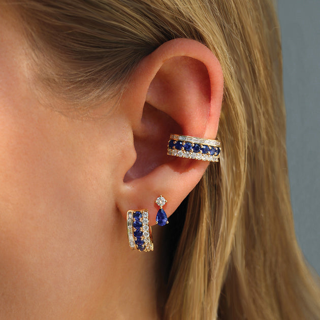 Anita Ko BLUE SAPPHIRE VIOLET STUD EARRINGS