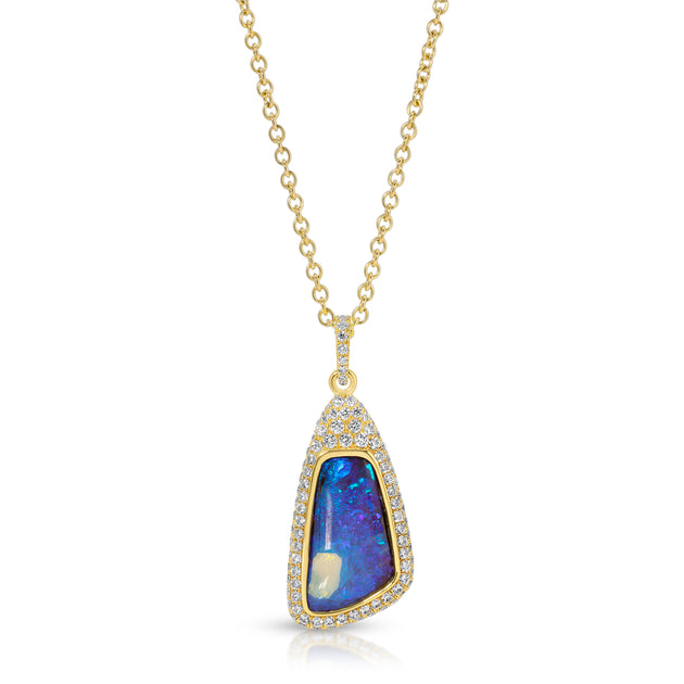 anita ko BOULDER OPAL DIAMOND PENDANT