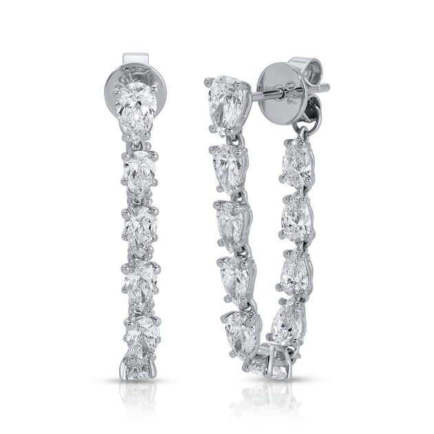 Anita Ko CARO PEAR DIAMOND DROP LOOP EARRINGS