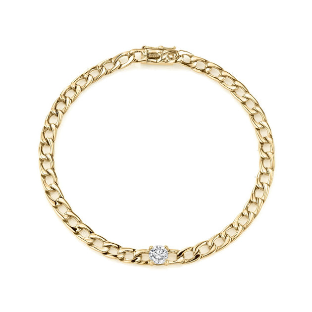 Anita Ko CHAIN BRACELET WITH ROUND DIAMOND CENTER