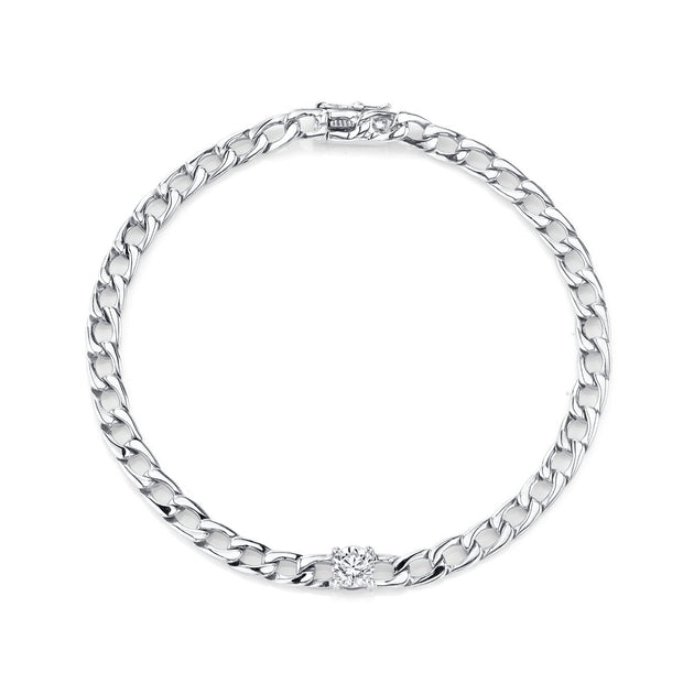 Anita Ko CHAIN BRACELET WITH ROUND DIAMOND CENTER