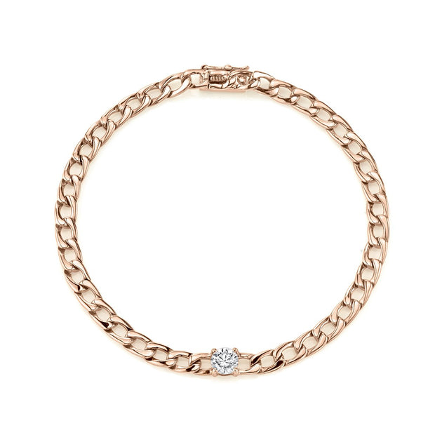 anita ko CHAIN BRACELET WITH ROUND DIAMOND CENTER