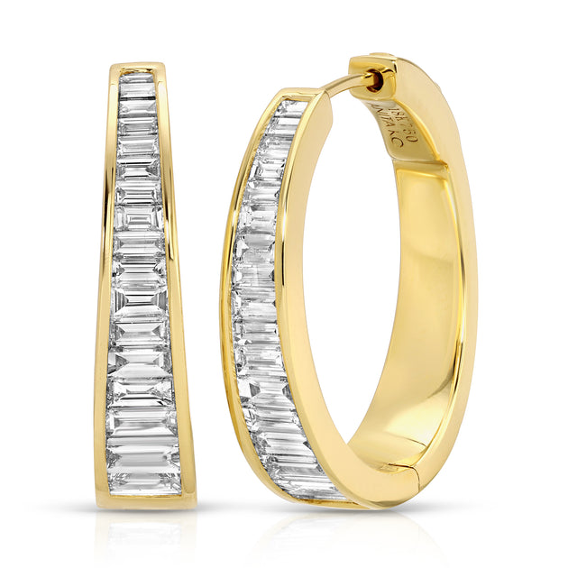 anita ko CLASSIC BAGUETTE DIAMOND MERYL HOOPS