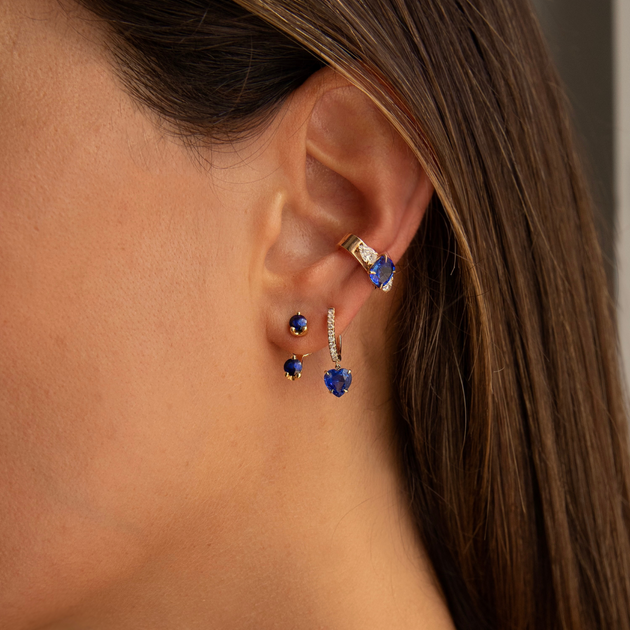 Anita Ko CLASSIC BLUE SAPPHIRE ORBIT EARRING